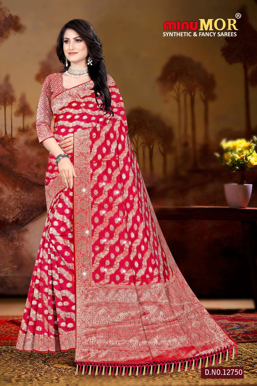 Fancy Saree Sajni (Design No_ 12750) (BP) - 6 Pcs Set