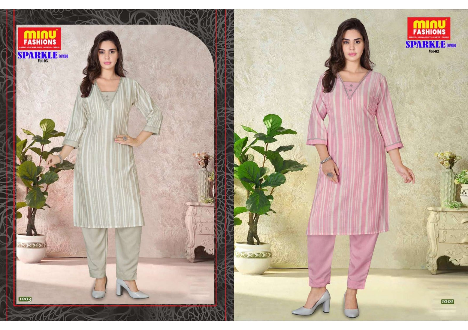 2 Piece Rayon Kurti Set Sparkle Combo (Vol-3) - 4 Pcs Set