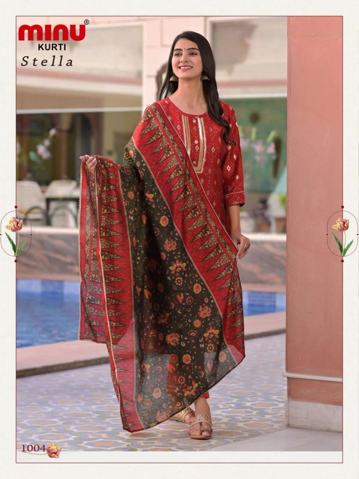 3 Piece Cotton Kurti Set Stella - 5 Pcs Set