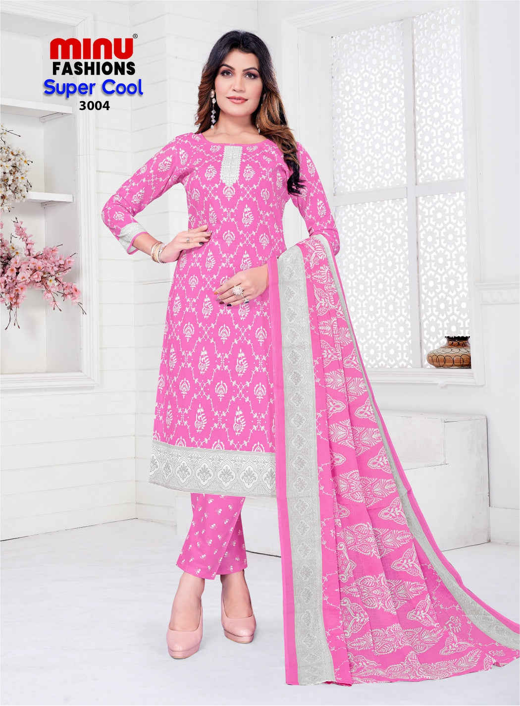 Printed Cotton Stitched Salwar Suit Super Cool - 10 Pcs Set