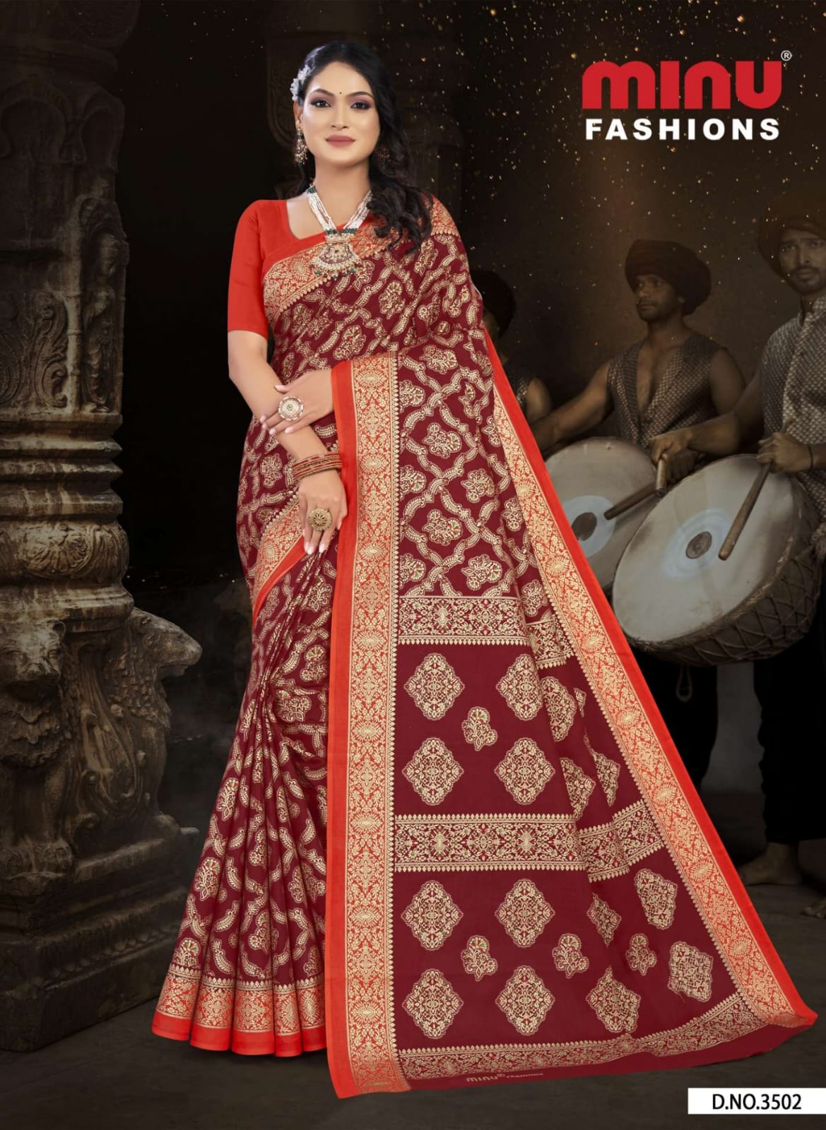 Malai Cotton Saree Tanushka - 8 Pcs Set