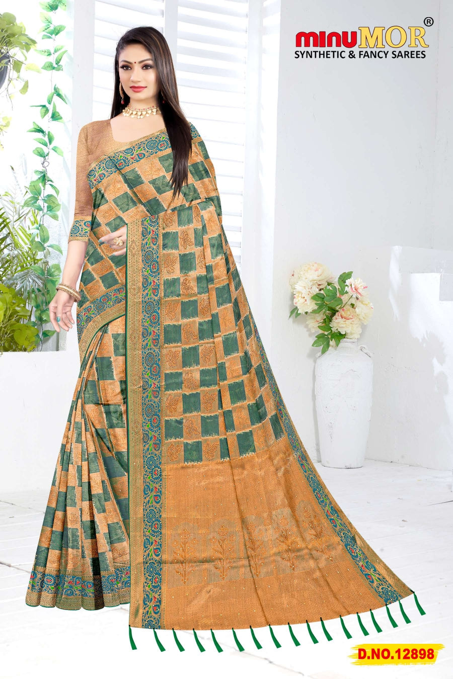 Fancy Saree Tissue Kanjivaram (Design_12898) (BP) - 6 Pcs Set