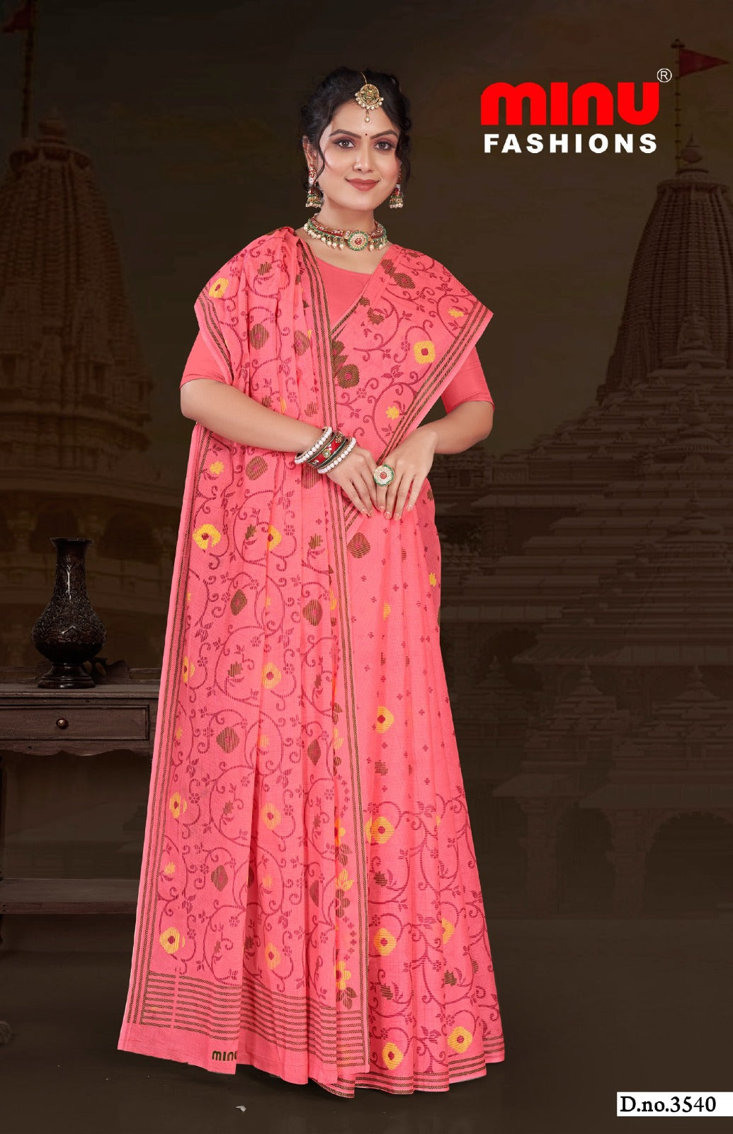 Malai Cotton Saree Tulip (Vol-2) - 8 Pcs Set