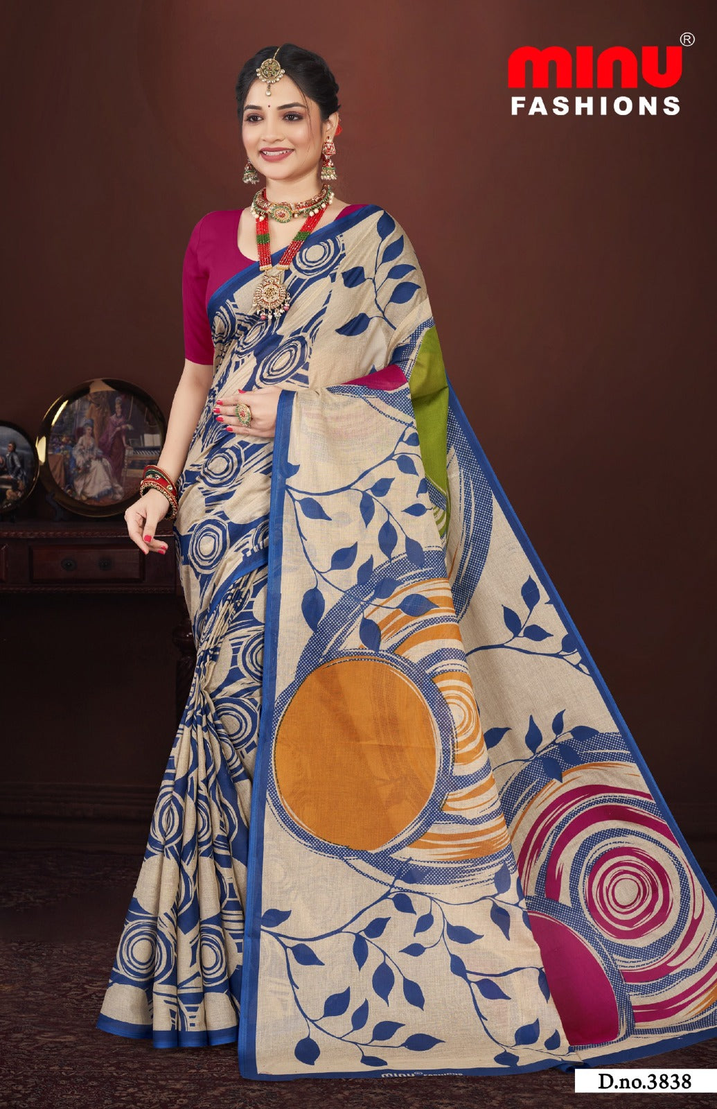 Malai Cotton Saree Velvet Touch (Vol-12) - 10 Pcs Set