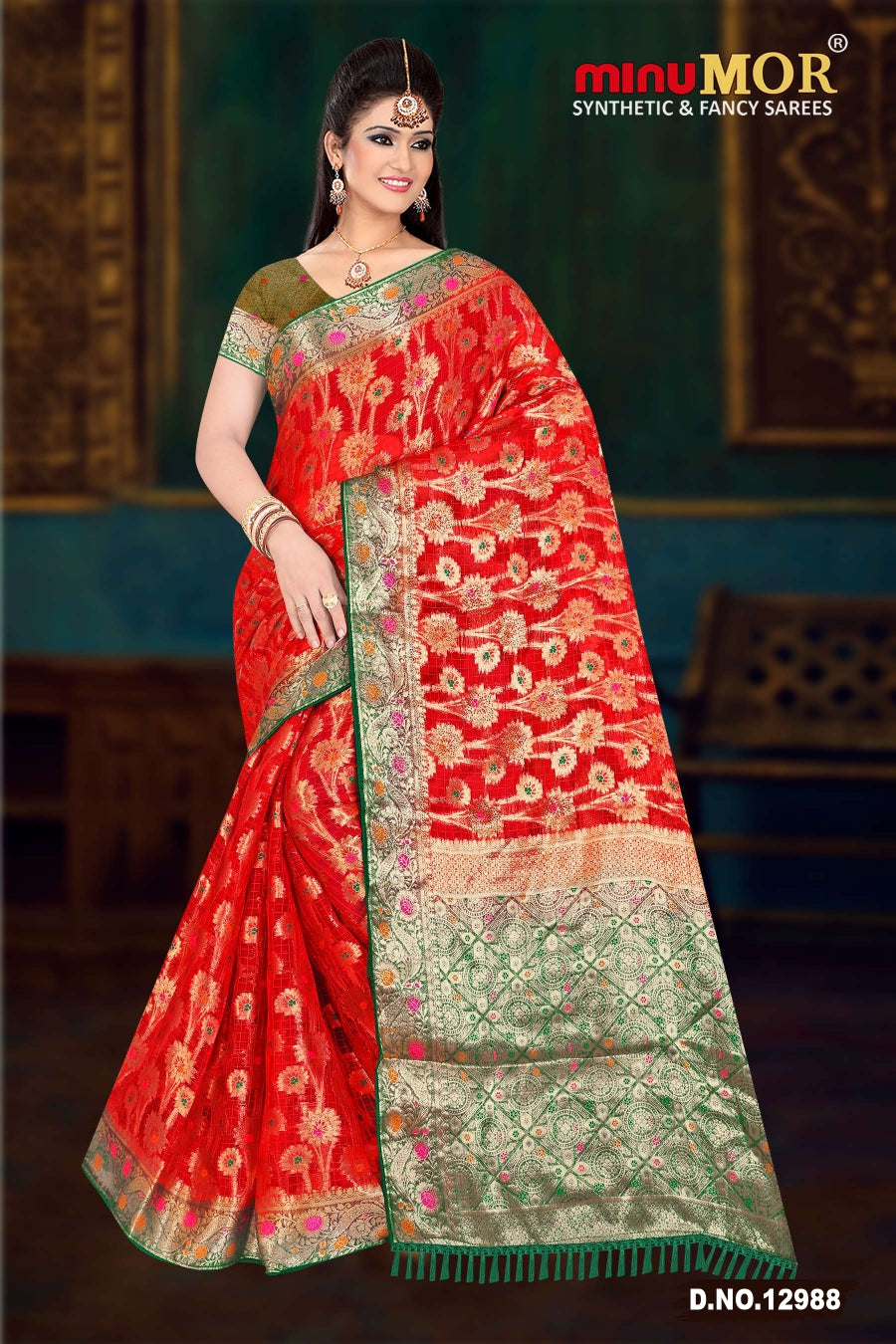 Fancy Saree Vijay Laxmi (Design No_ 12983) (BP) - 6 Pcs Set