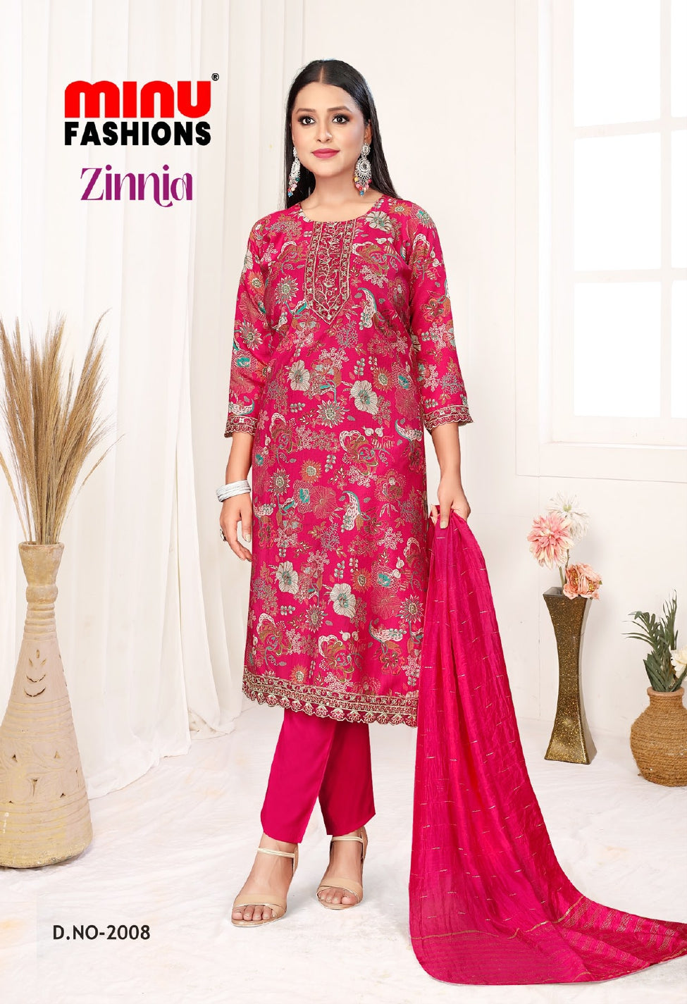 Printed Cotton Stitched Salwar Suit Zinnia (Vol-2) - 8 Pcs Set