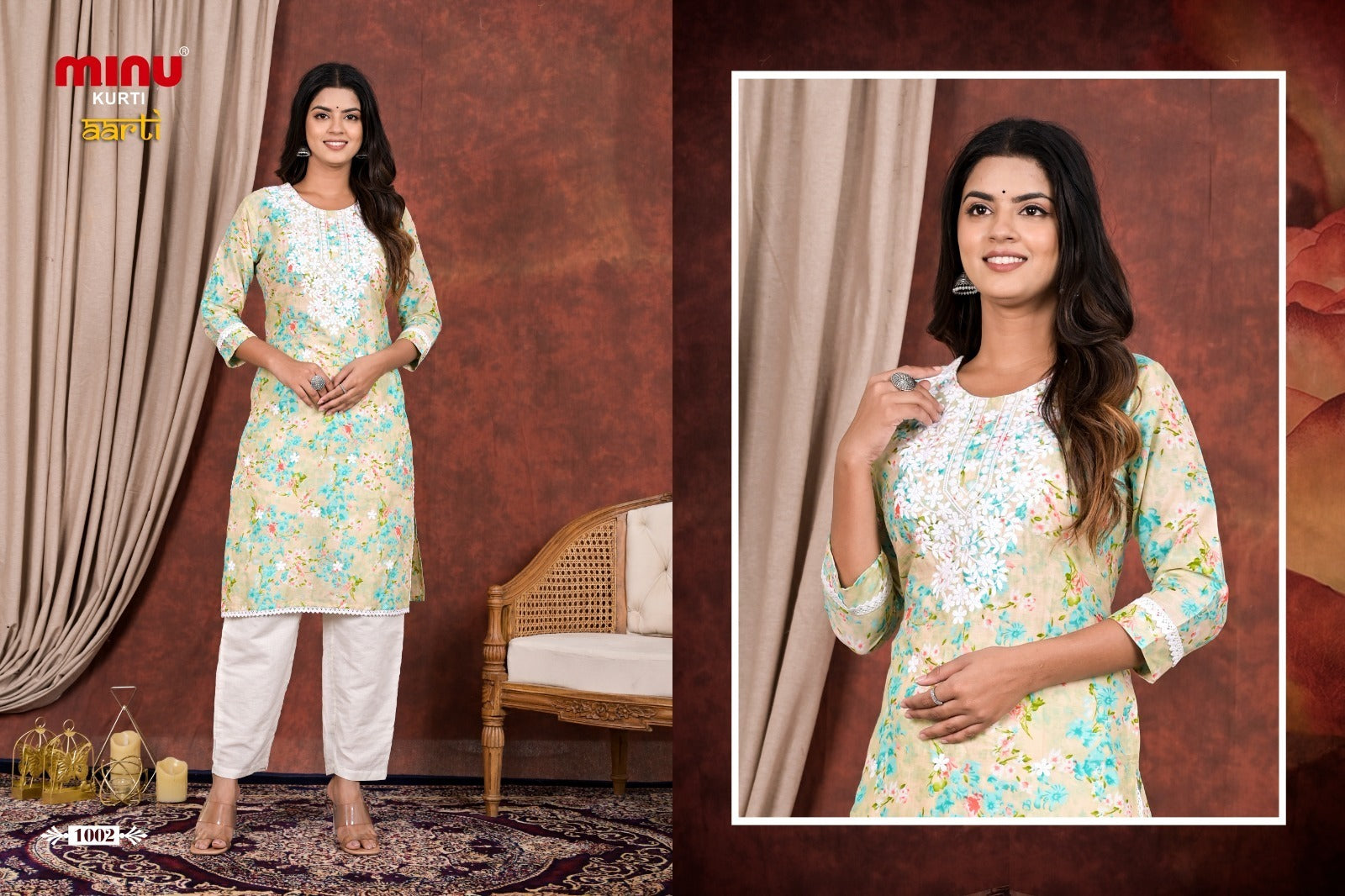2 Piece Cotton Kurti Set Aarti Combo - 6 Pcs Set