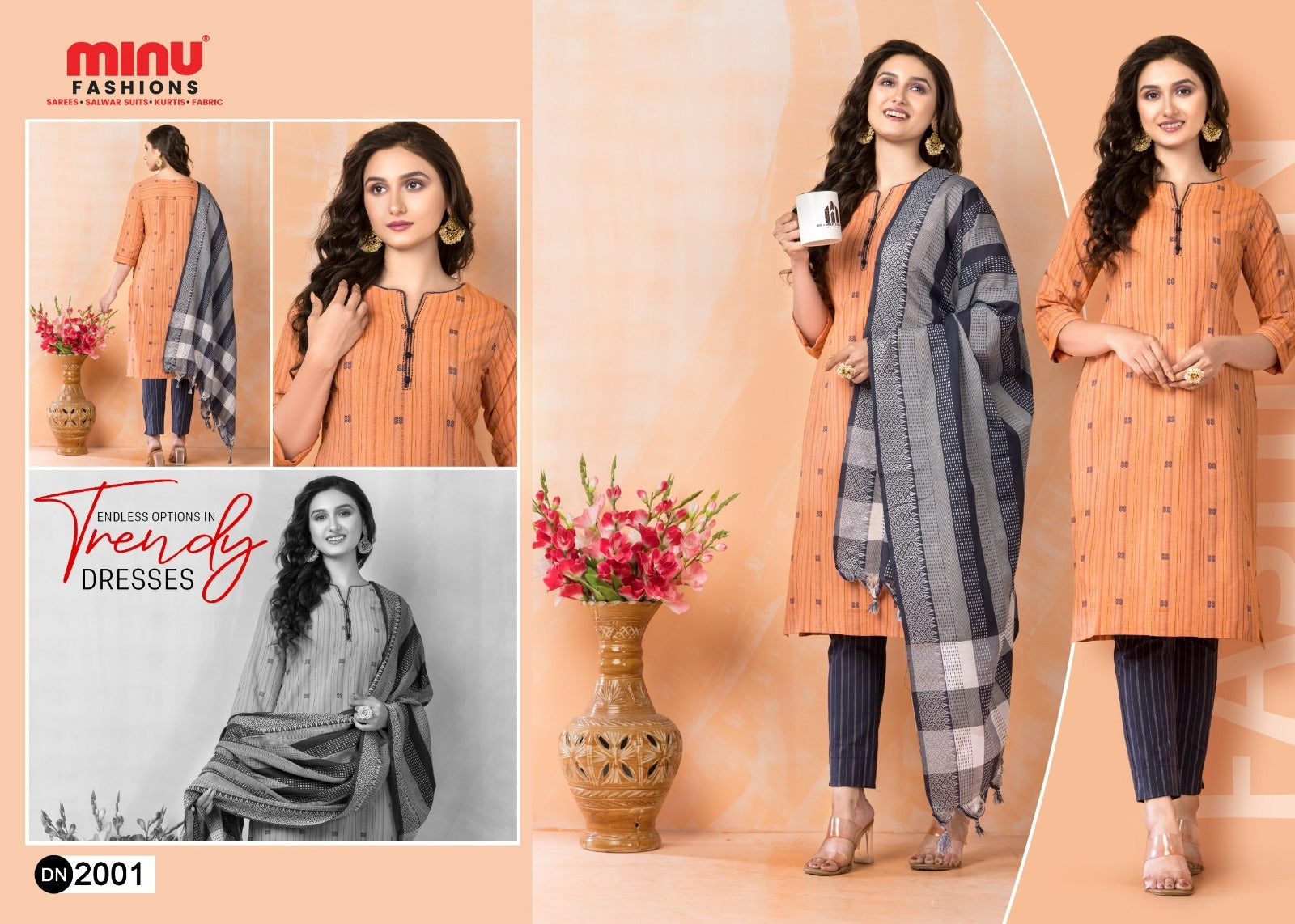3 Piece Cotton Long Kurti Set Aradhya (Vol-2) - 4 Pcs Set
