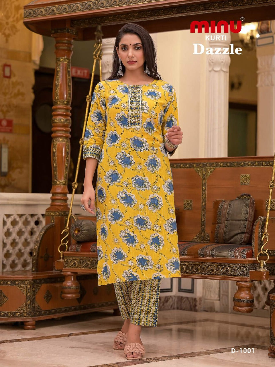 2 Piece Cotton Kurti Set Dazzle Combo - 4 Pcs Set