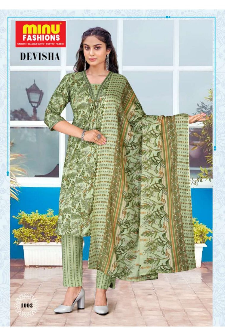 3 Piece Cotton Kurti Set Devisha - 4 Pcs Set