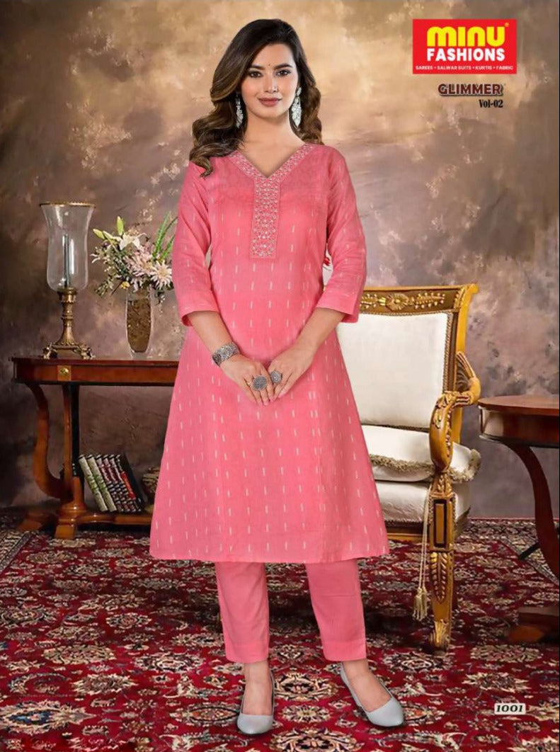 2 Piece Cotton Kurti Set Glimmer Combo (Vol-2) - 3 Pcs Set