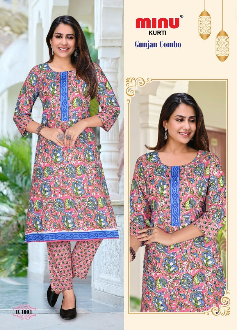 2 Piece Cotton Kurti Set Gunjan Combo (Vol-5) - 5 Pcs Set