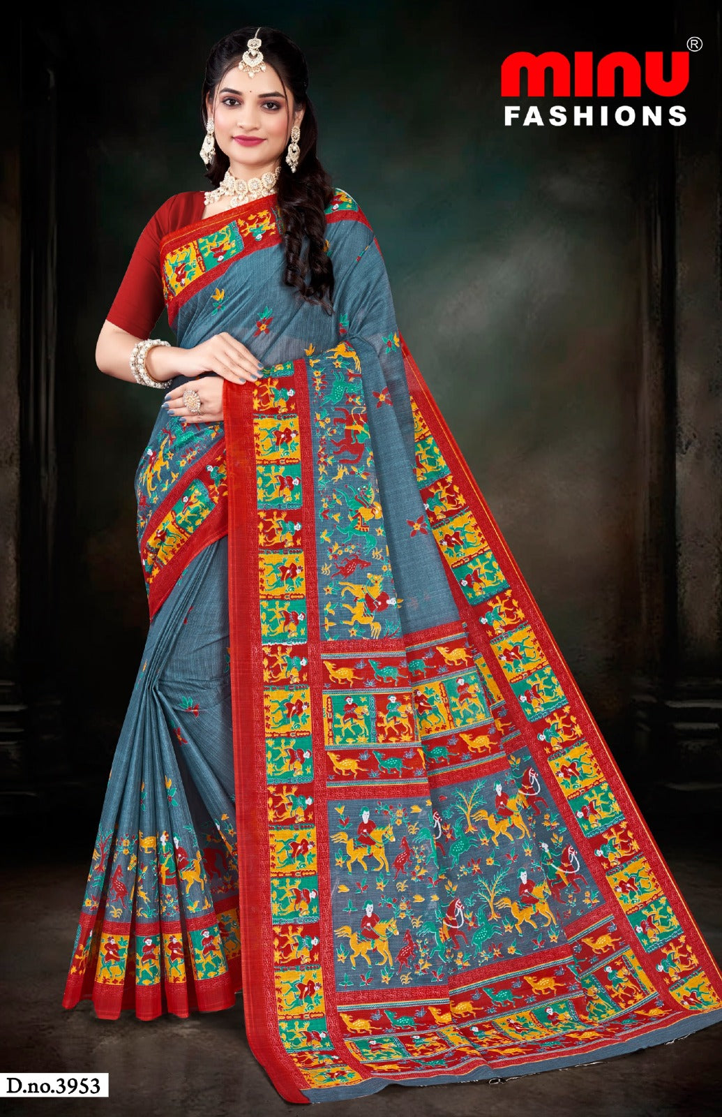 Printed Cotton Saree Hi Demand (Vol-7) - 8 Pcs Set
