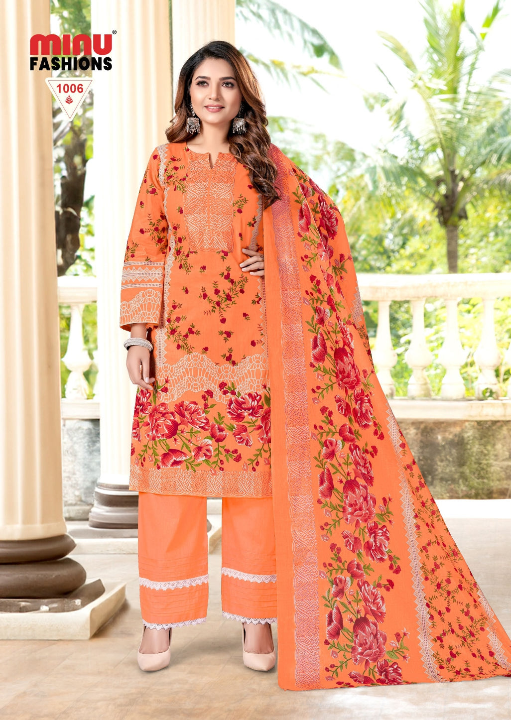 Printed Cotton Unstitched Salwar Suit Karachi (Special Rate) - 6 Pcs Set