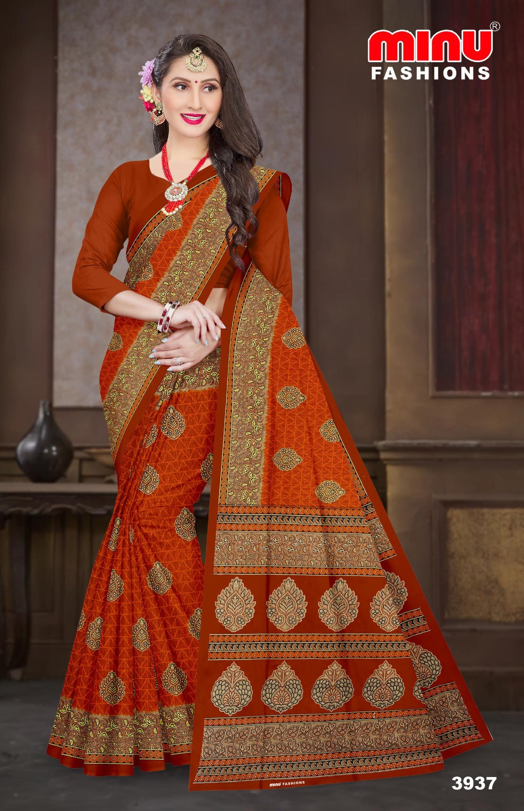 Printed Cotton Saree Malaika (Vol-43) (Special Rate) - 10 Pcs Set