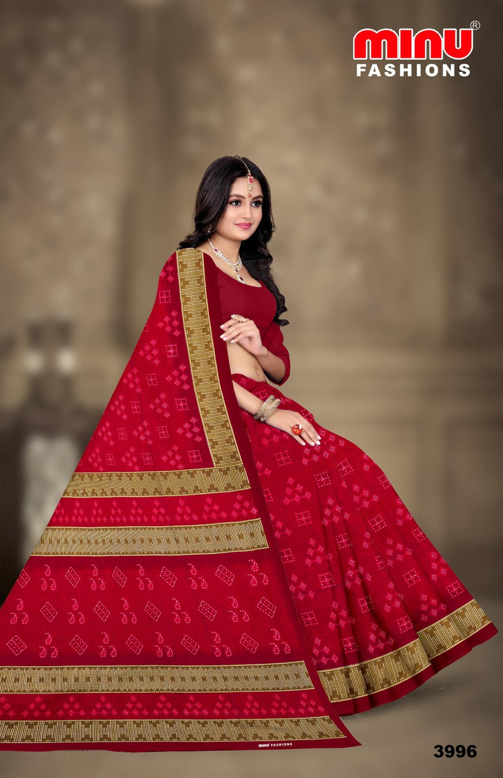 Printed Cotton Saree Malaika (Vol-45) (Special Rate) - 10 Pcs Set