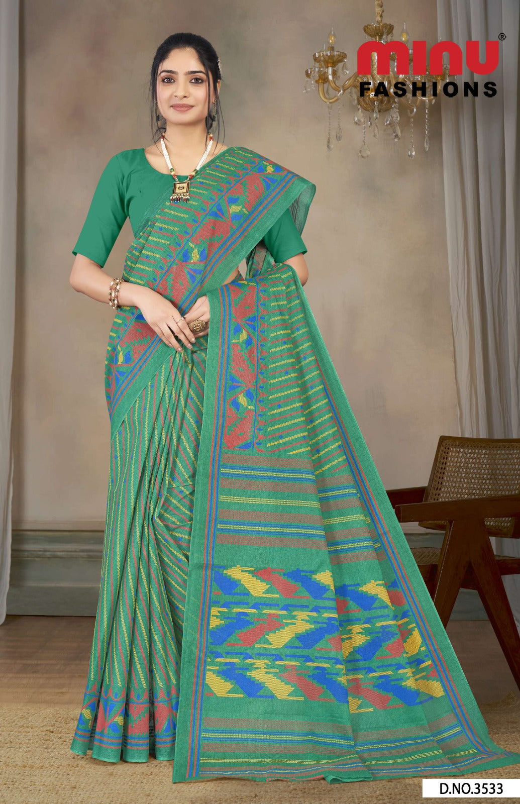 Malai Cotton Saree Mitali - 10 Pcs Set