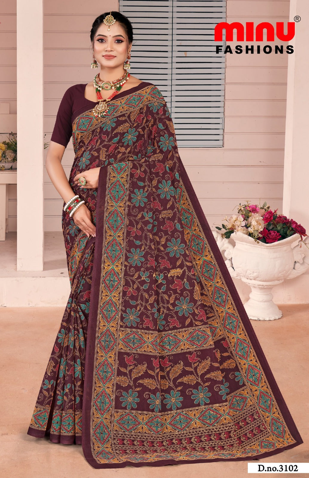 Malai Cotton Saree Nakshi Kantha (Vol-4) - 10 Pcs Set