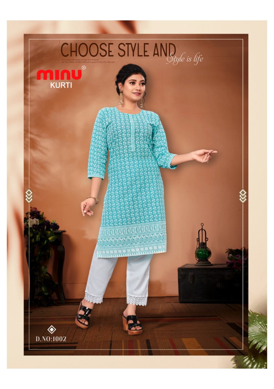 2 Piece Cotton Kurti Set Nizam Combo - 4 Pcs Set