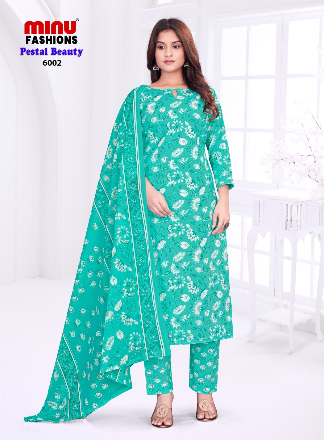 Printed Cotton Unstitched Salwar Suit Pestal Beauty Vol-6 (Special Rate) - 10 Pcs Set