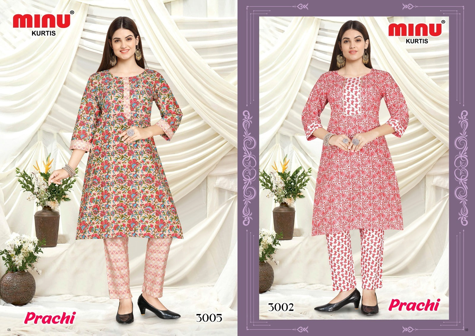 2 Piece Cotton Kurti Set Prachi Combo (Vol-3) - 6 Pcs Set