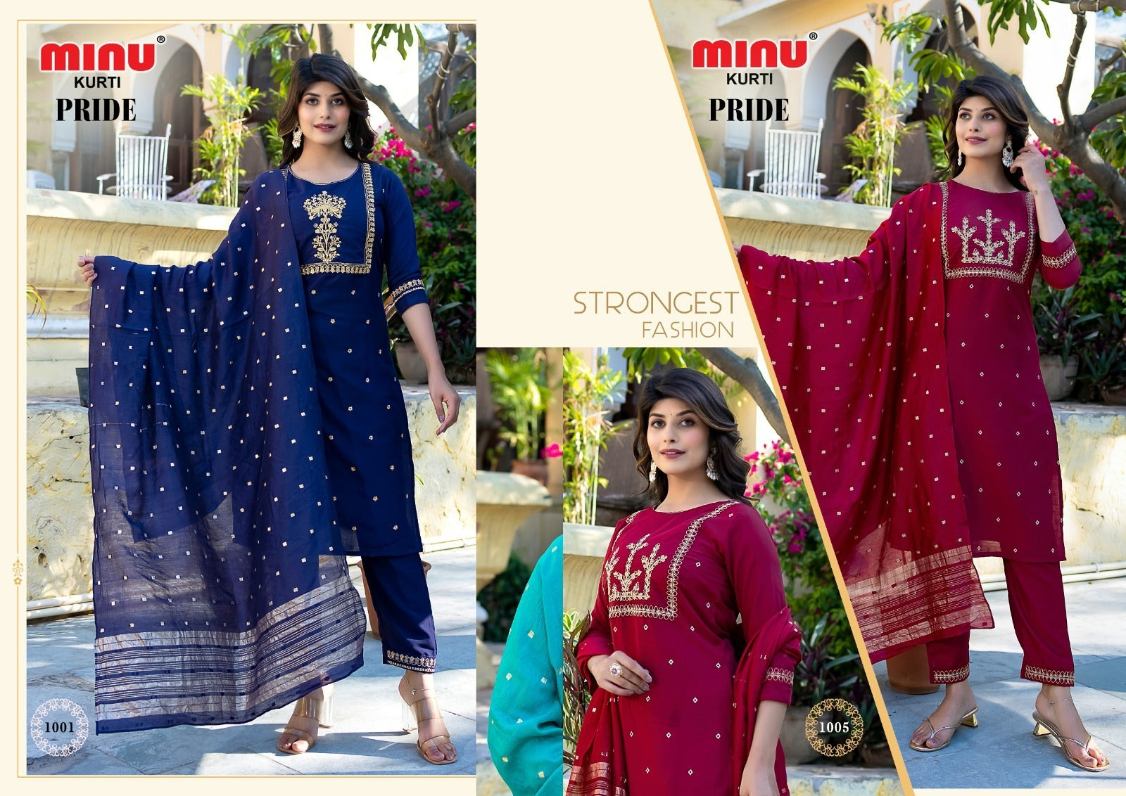 3 Piece Rayon Long Kurti Set Pride Combo - 6 Pcs Set