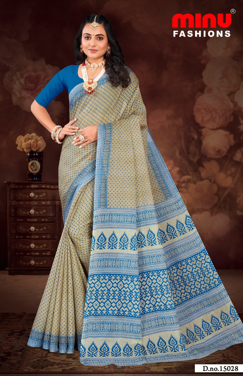 Malai Cotton Saree Priyatama Buti (Vol-5) - 10 Pcs Set