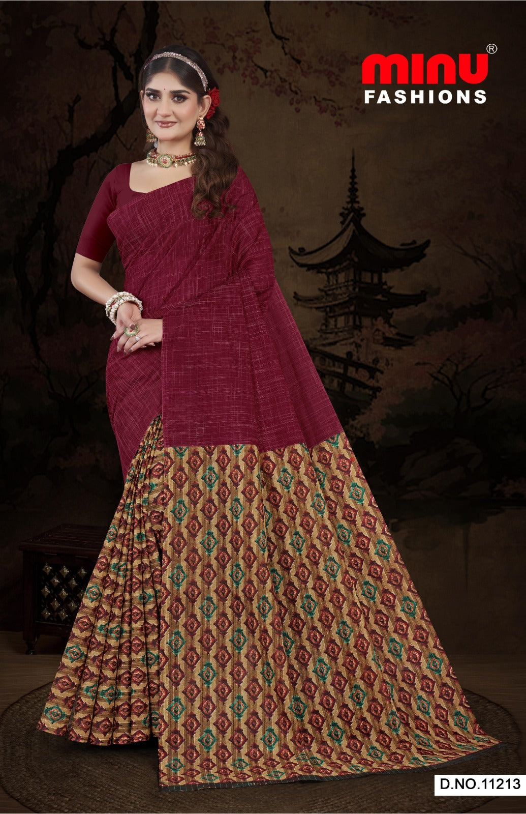 Malai Cotton Saree Raasa (Vol-11) - 8 Pcs Set