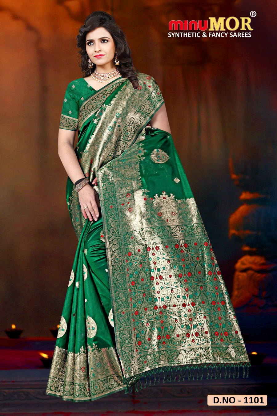 Fancy Saree Rajoori (Design_1101-1106) (BP) - 6 Pcs Set