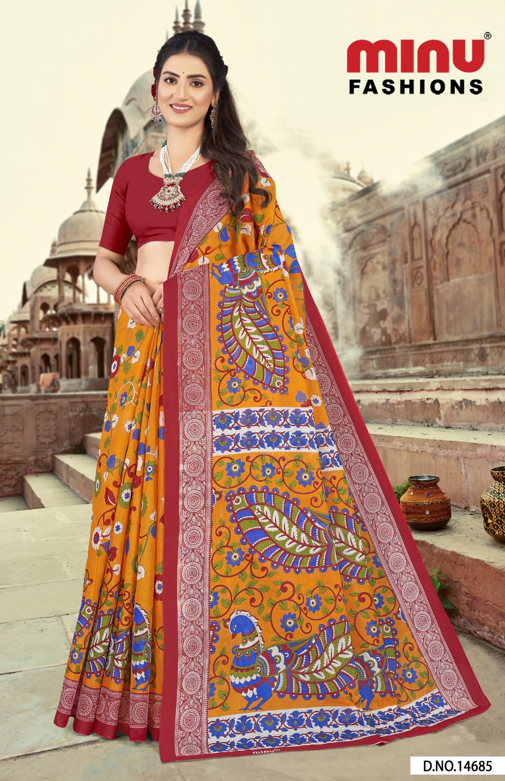 Malai Cotton Saree Rangat - 10 Pcs Set