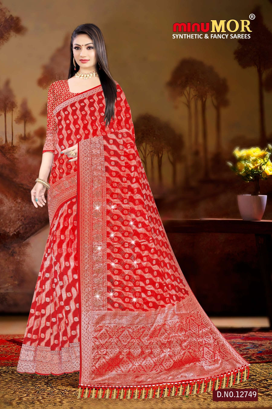 Fancy Saree Sajni (Design No_ 12749) (BP) - 6 Pcs Set