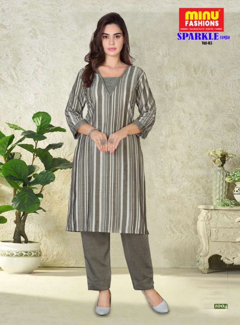 2 Piece Rayon Kurti Set Sparkle Combo (Vol-3) - 4 Pcs Set