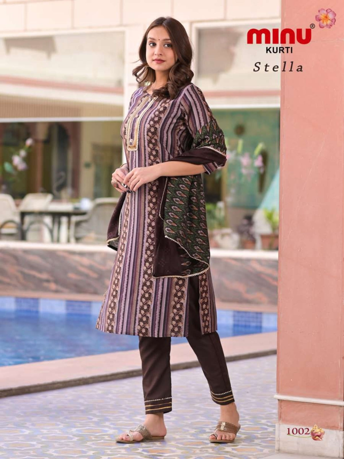 3 Piece Cotton Kurti Set Stella - 5 Pcs Set