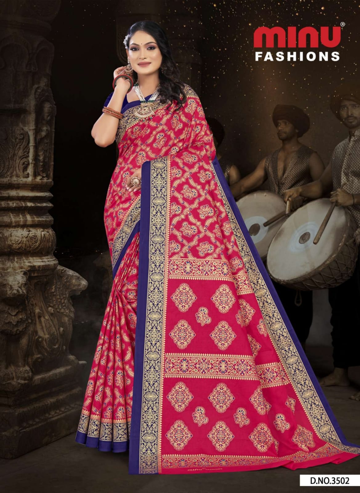 Malai Cotton Saree Tanushka - 8 Pcs Set