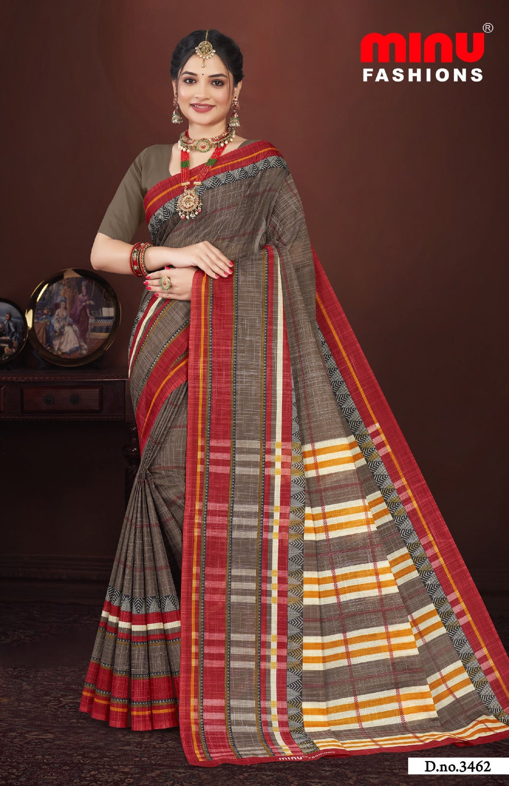 Malai Cotton Saree Velvet Touch (Vol-12) - 10 Pcs Set