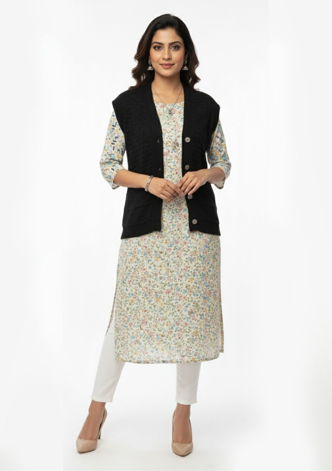 Woolen Half Sleeve Pullover Kusum (Special Rate) - Assorted 6 Pcs