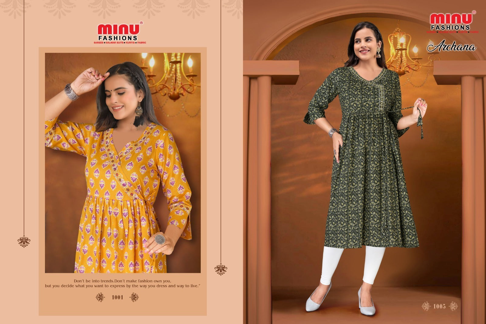 Printed Cotton Kurti Archana - 05 Pcs Set