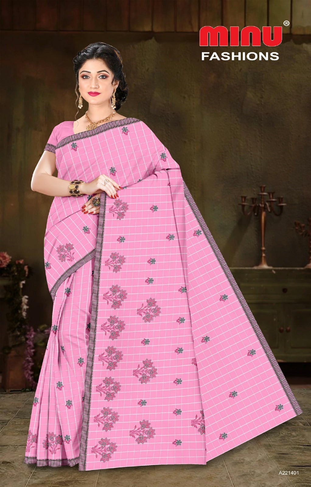 Embroidered Cotton Saree Chatori (Special Rate) - 8 Pcs Set
