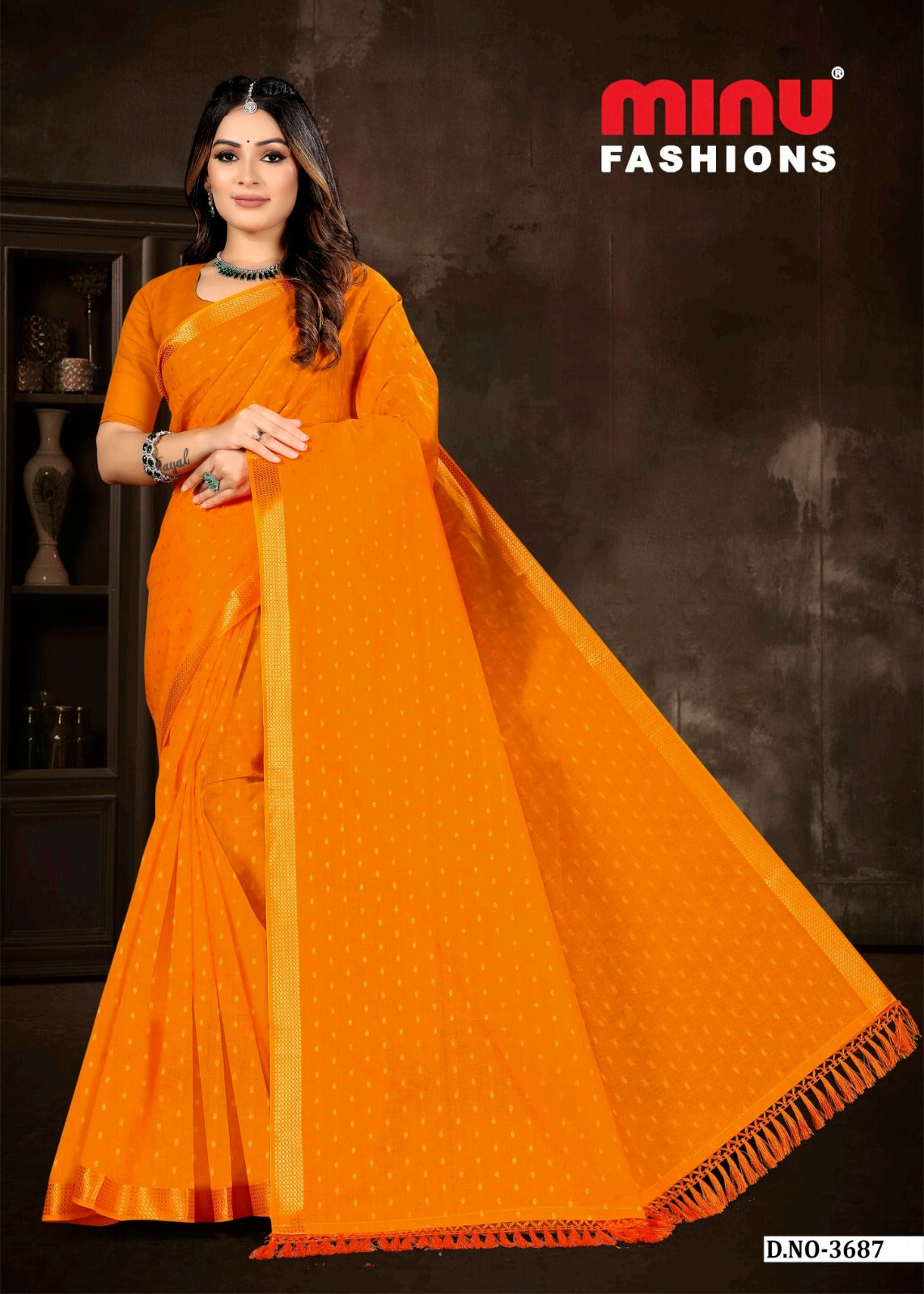 Embroidered Cotton Saree Hiramoti Vol-5 (Special Rate) - 8 Pcs Set