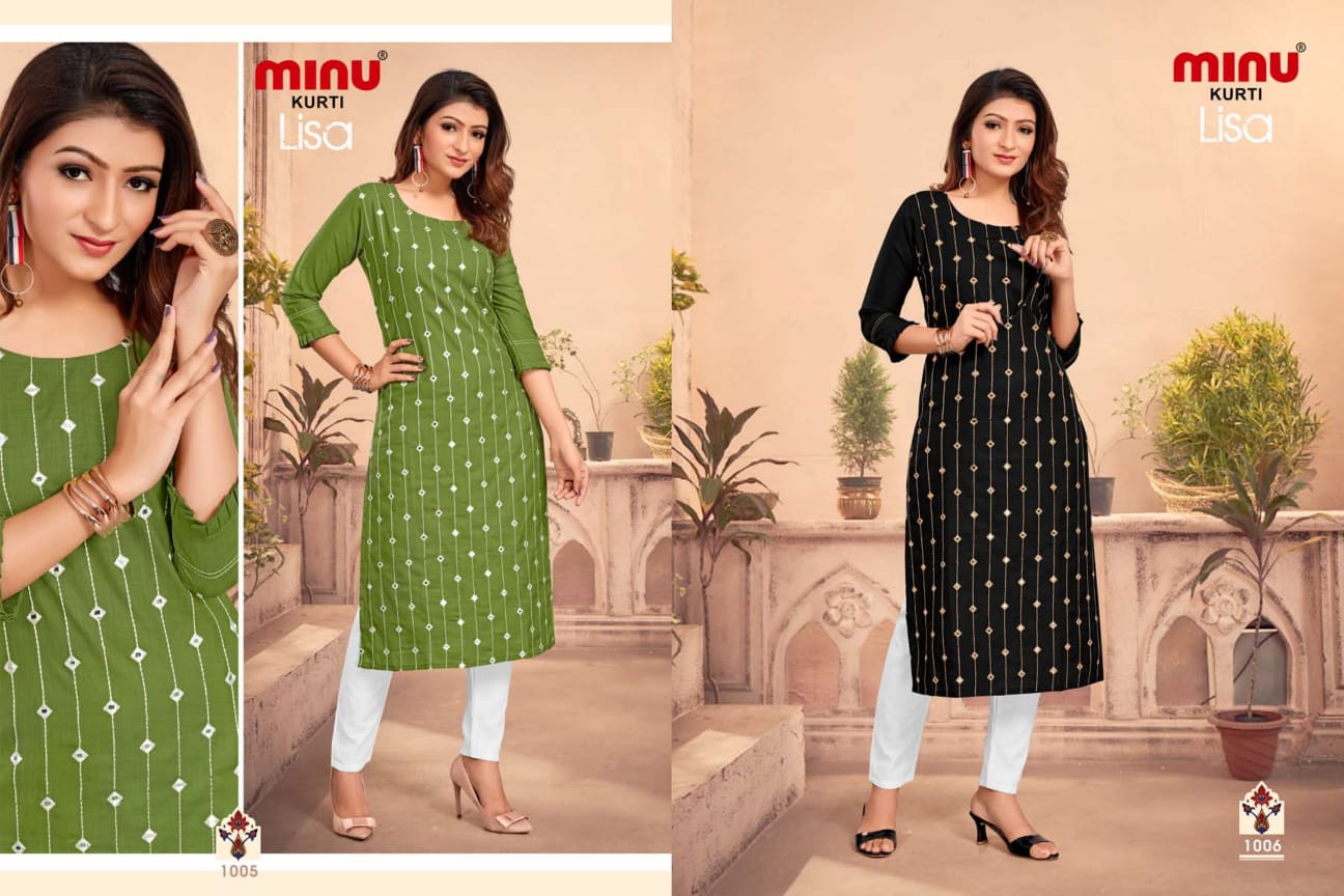 Printed Cotton Kurti Lisa - 6 Pcs Set