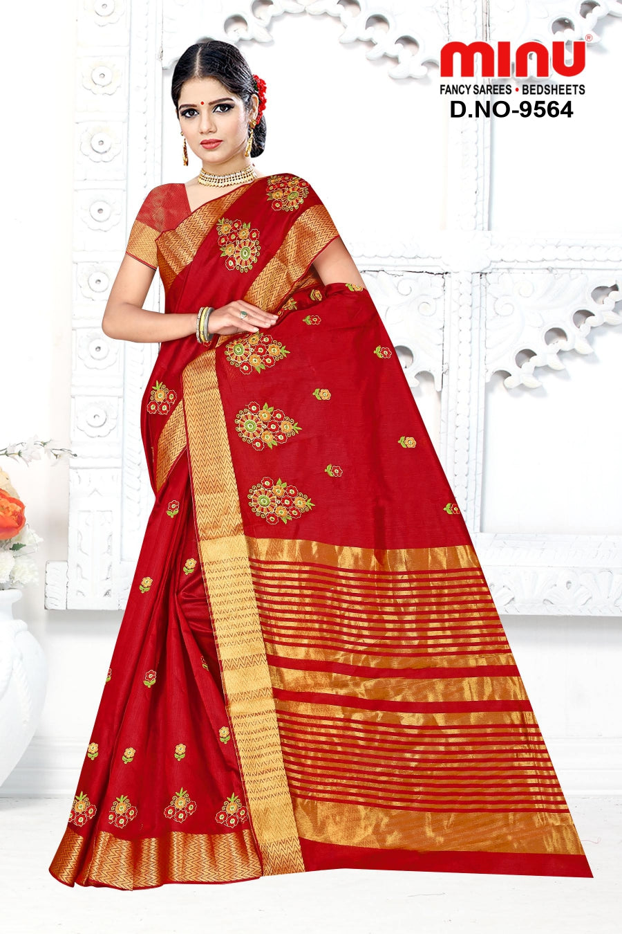Fancy Saree Mamta Art (BP) - 8 Pcs Set