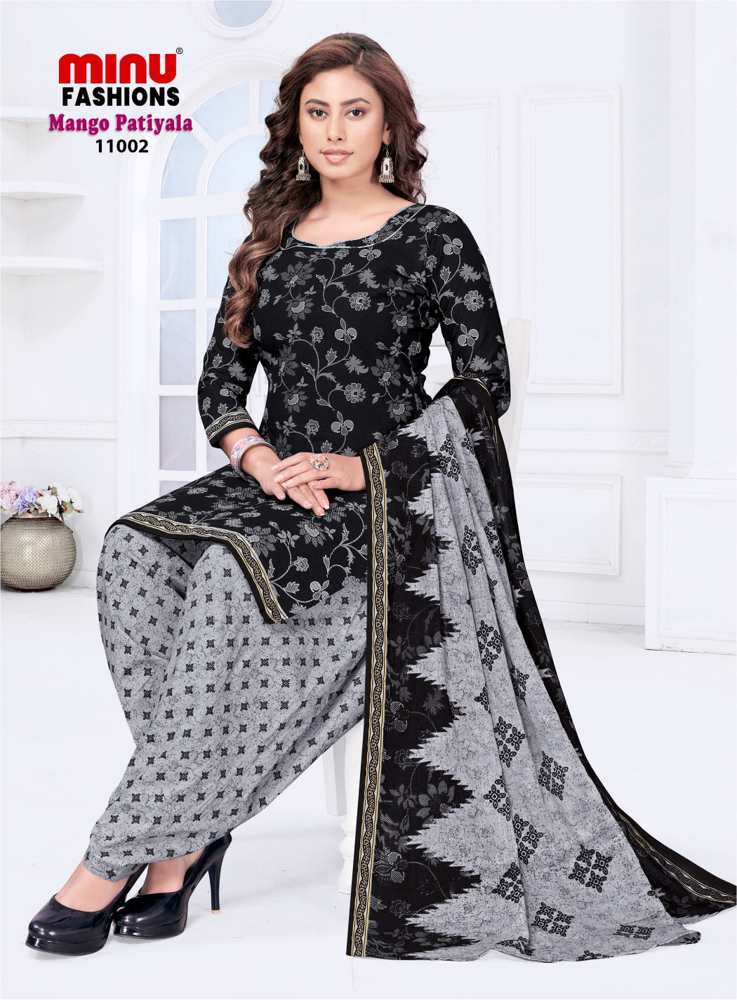 Printed Cotton Stitched Salwar Suit Mango Patiyala (Vol-11) - 10 Pcs Set