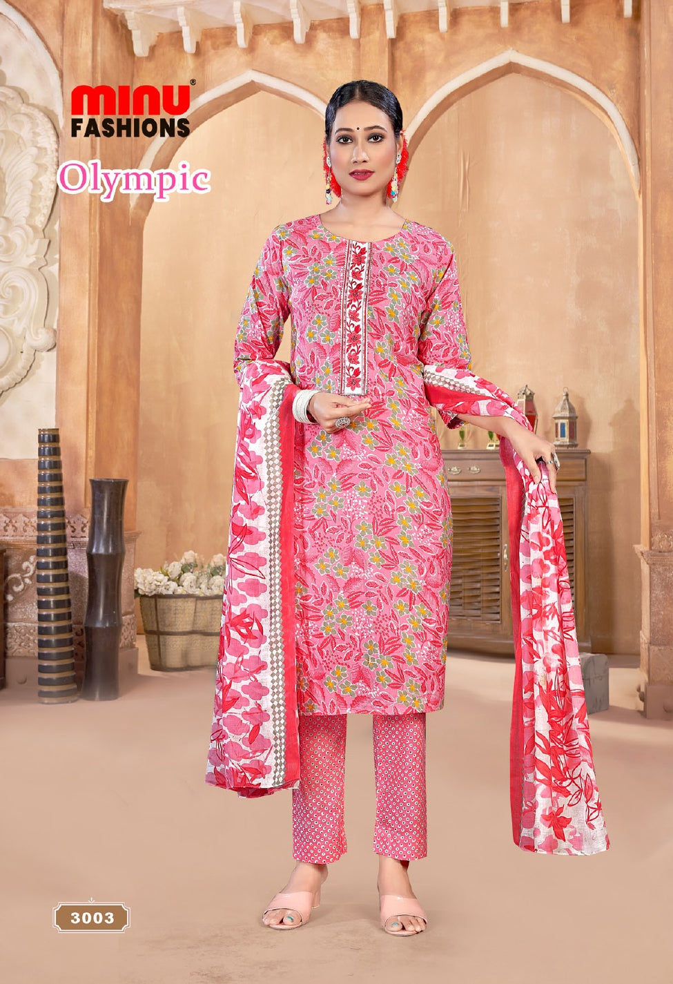Printed Cotton Stitched Salwar Suit Olympics (Vol-3) - 10 Pcs Set