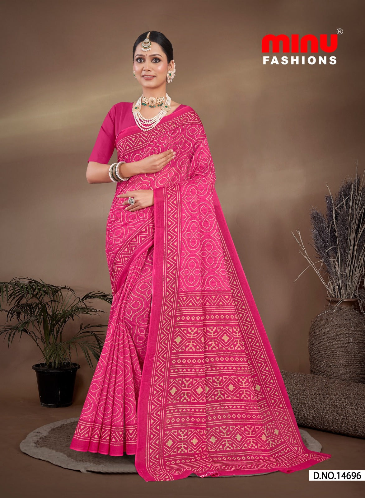 Printed Cotton Saree Rajanya (Vol-1) - 10 Pcs Set