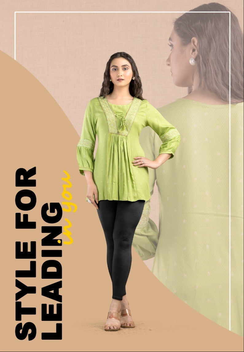 Rayon Kurti Bipasha - 3 Pcs Set