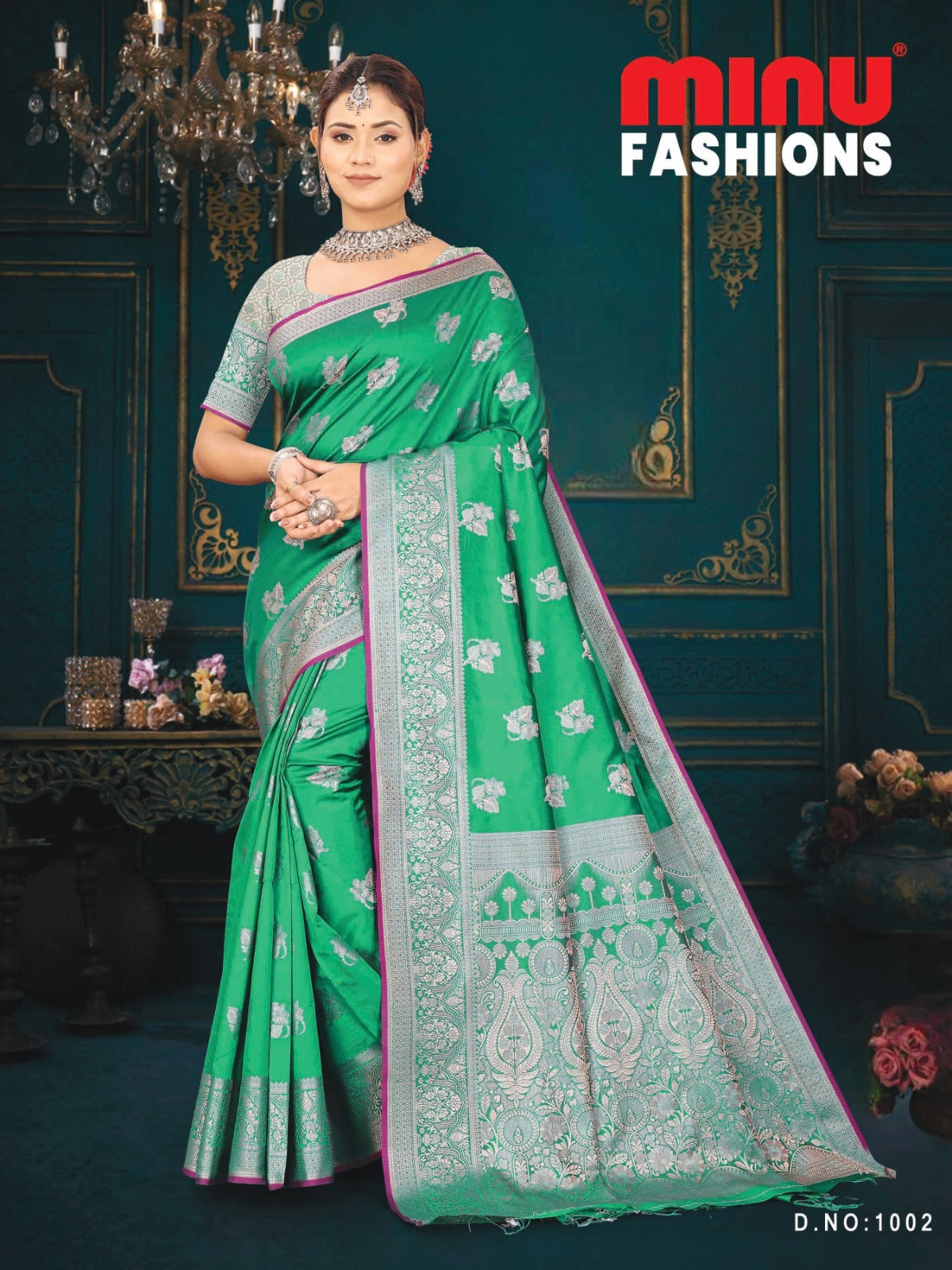 Fancy Saree Rosemerry (BP) - 6 Pcs Set