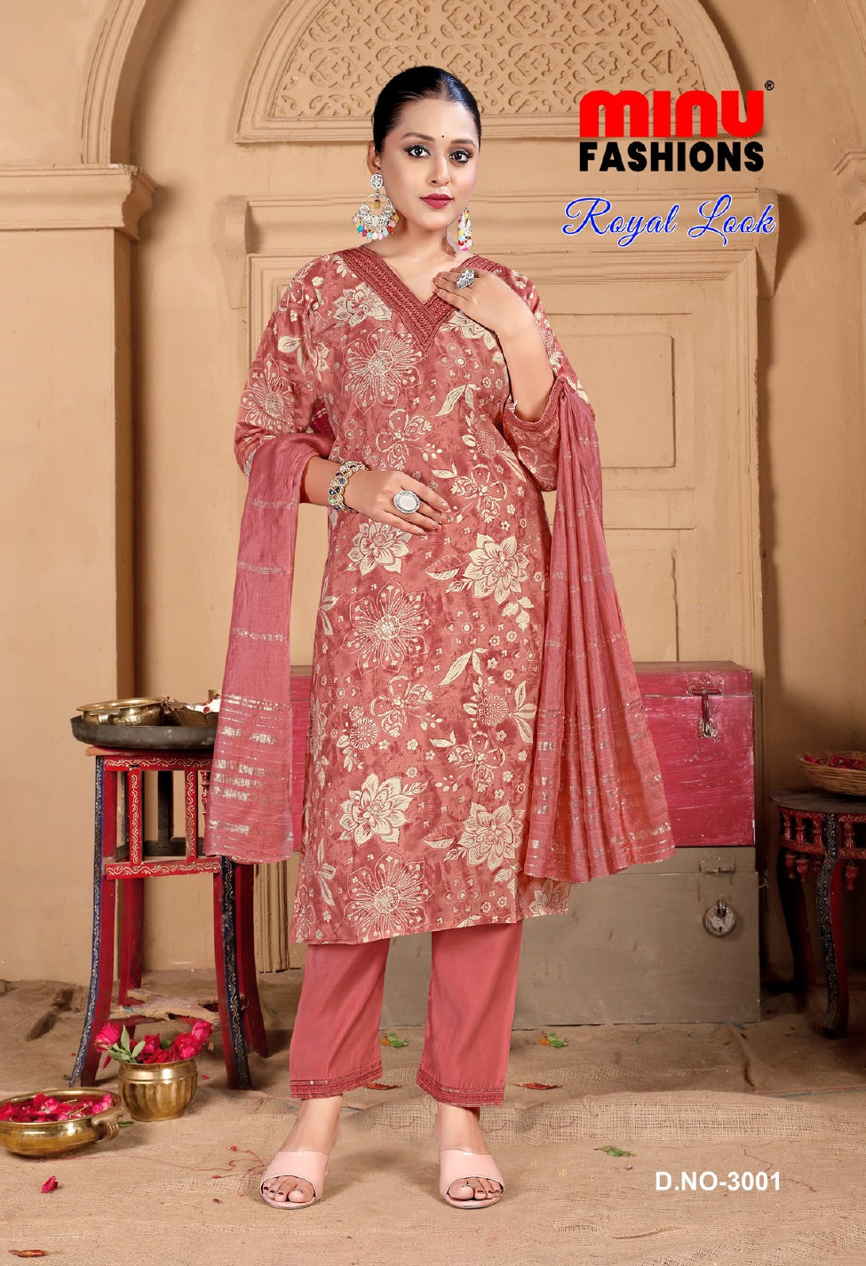 Printed Silk Stitched Salwar Suit Royal Look (Vol-3) - 6 Pcs Set