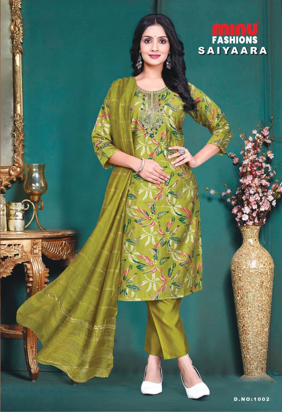 Printed Cotton Stitched Salwar Suit Saiyaara - 8 Pcs Set