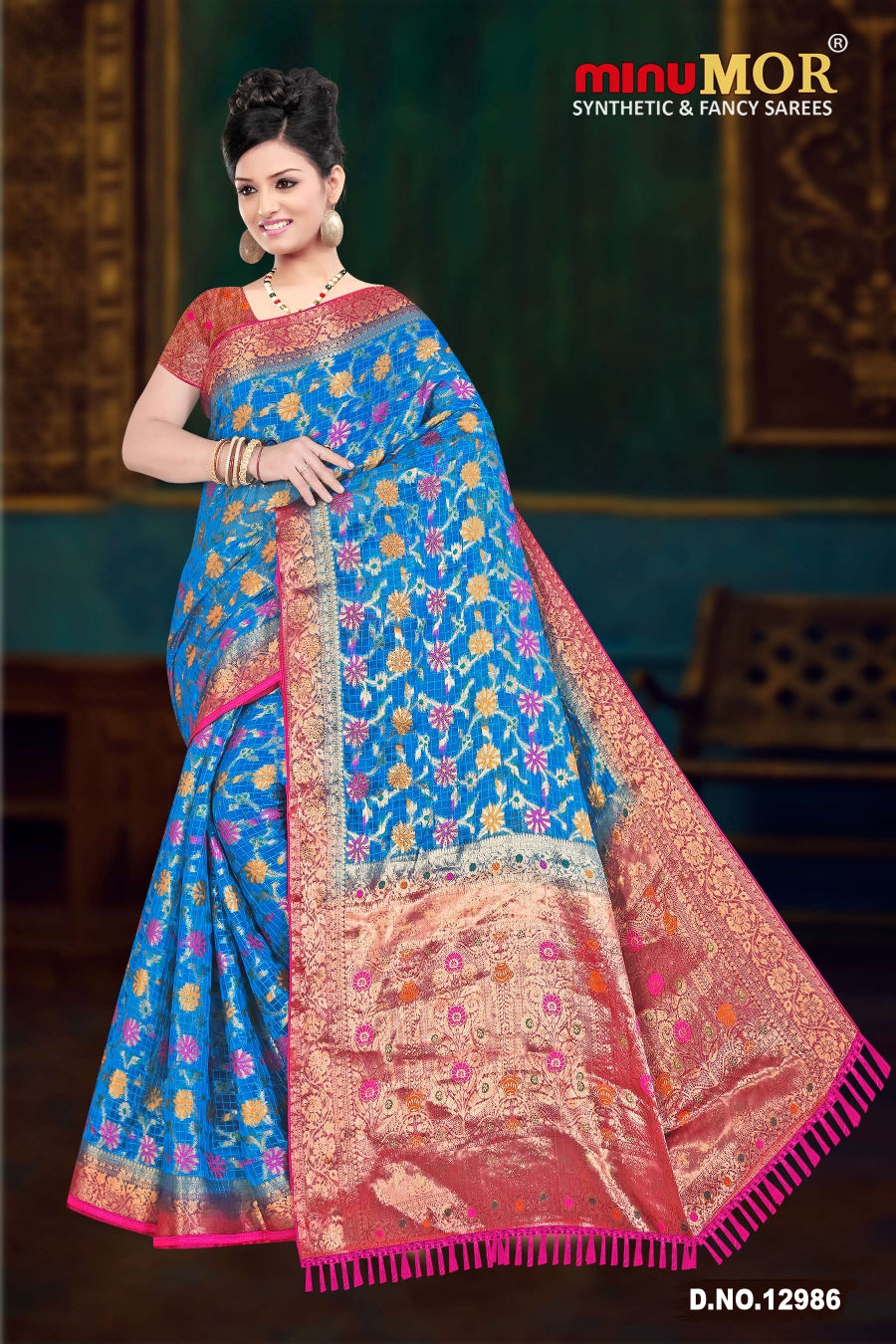 Fancy Saree Vijay Laxmi (Design No_ 12983) (BP) - 6 Pcs Set