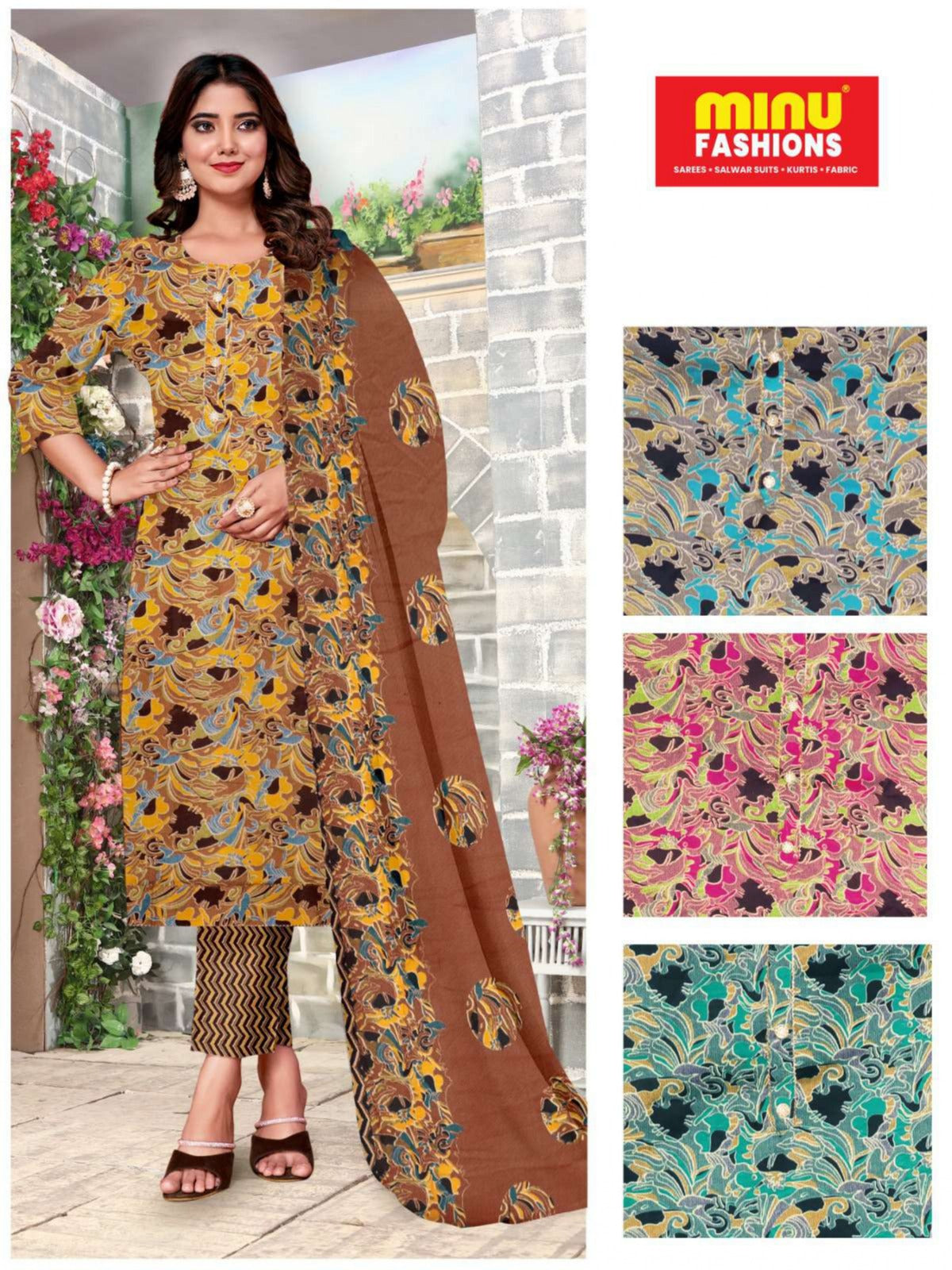 Unstitched Winter Suit Queen (Special Rate) - 4 Pcs Set